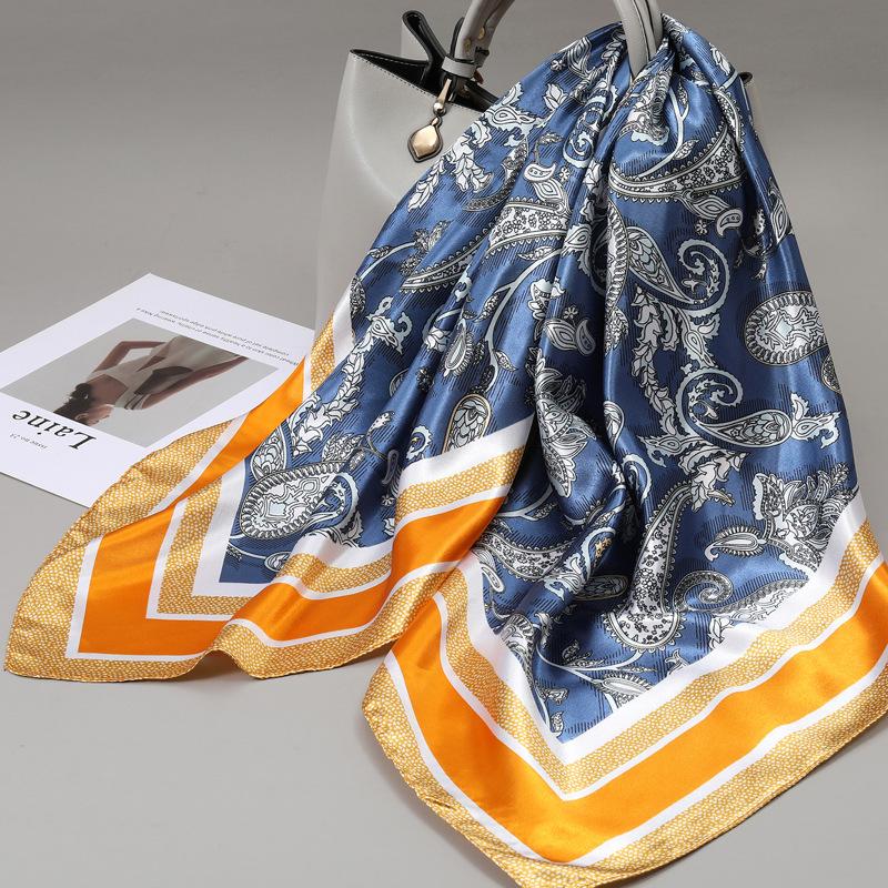 90 Square Scarves, Silk Scarves, Women's New Spring and Summer High-end Sense Versatile, Thin Scarves, Shawls Outside