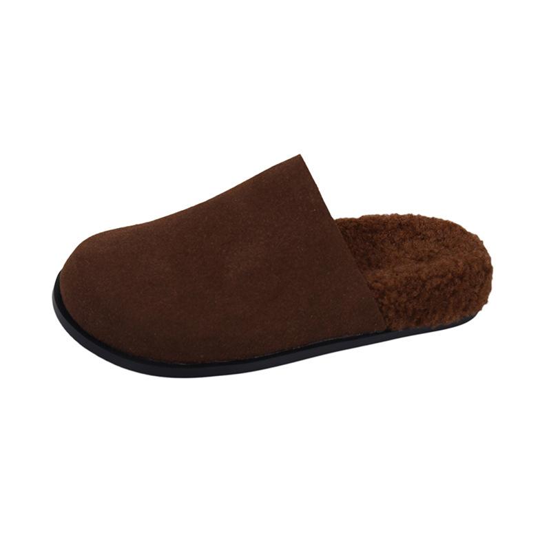 Cattle velvet children's thick-soled bag head slippers women wear autumn and winter new cotton slippers fluffy shoes