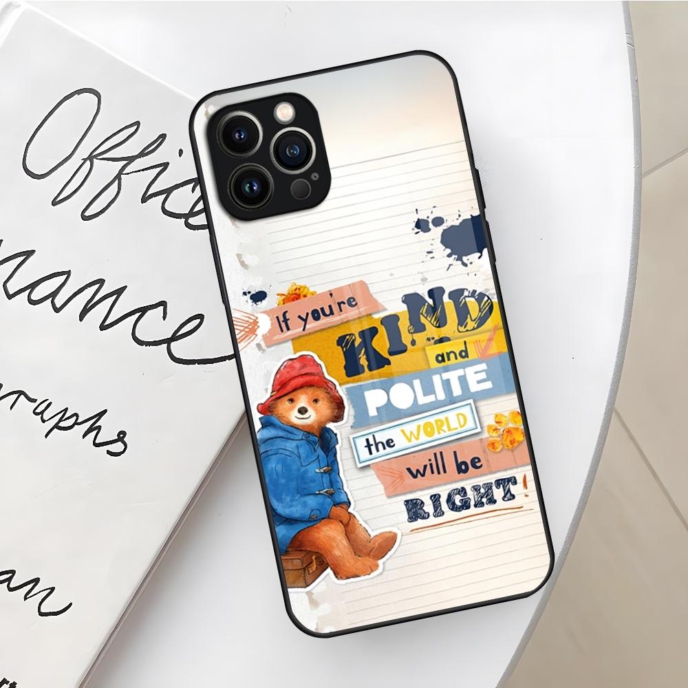 Paddington Bear Phone Case for Iphone 17 16 Air 15 14 12 11 13 Pro Max Mini X Xr Xs Se Puls Glass Cover