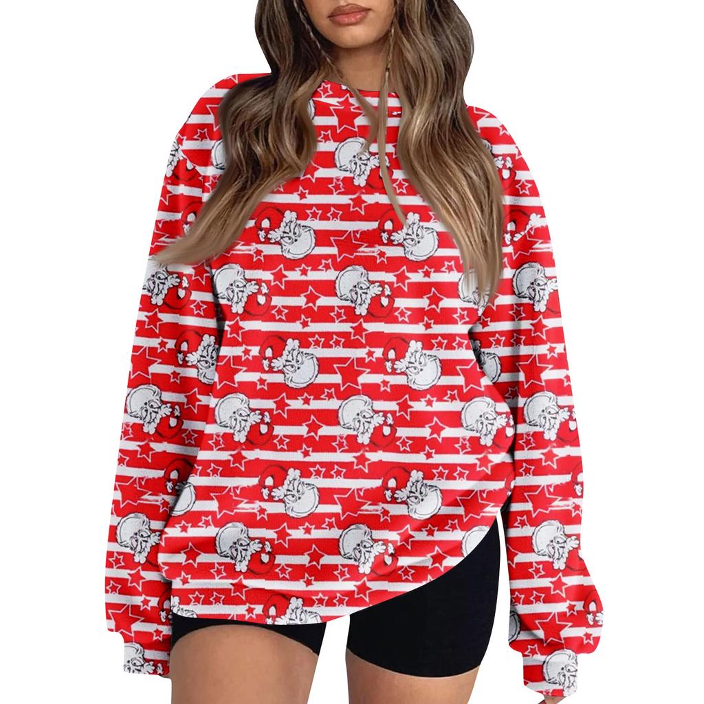 Women's Colorblock Sweatshirt Long Sleeve Round Neck Casual Comfortable Loose Lightweight Women's Sweatshirt