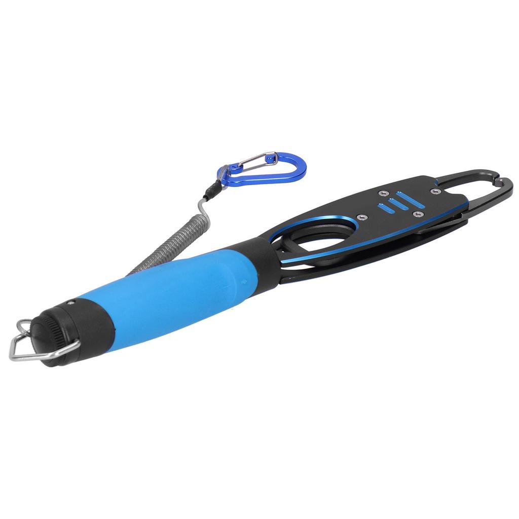 Fish Control Device Fishing Pliers Lip Gripper Lure Clamp Space Aluminum with ScaleBlue