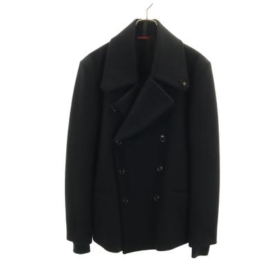 Light Melton Pea Coat L Black P Coat Men's Used