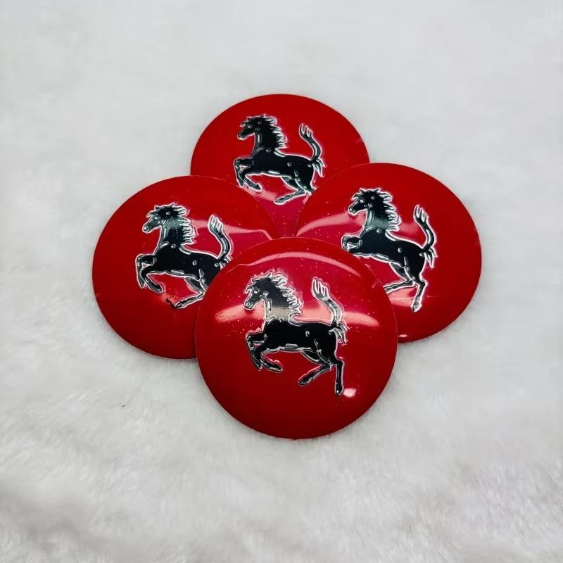 4PCS/Set 56mm/60mm/65mm For Ferrari Horse Donkey Badge Emblem Car Wheel Hub Center Cap Rim Cover Decoration Stickers Accessories MQ0