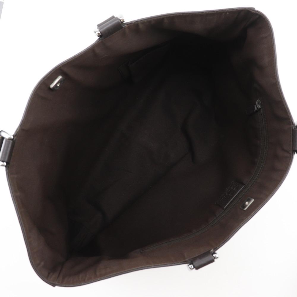 Gucci Abbey Line Tote Bag 268639 Outlet GG Brown Nylon Canvas Women Used