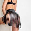 Tassel Short Leather Skirt Garter Belt – Gothic Punk BDSM Fetish Lingerie