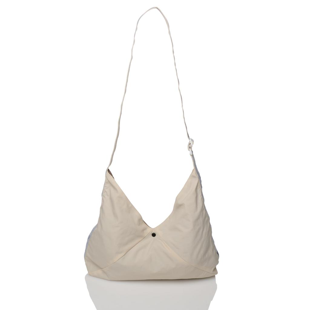 Cuco New Logo Tape x Wrinkled Nylon One-Shoulder BagA4 Fit, 2413111204, Ivory (004)