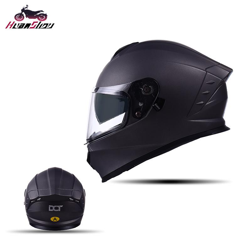 In-Stock Full-Face Double Lens Motorcycle Helmet - Retro Design for Men & Women, Ideal for Street Bikes & Scooters
