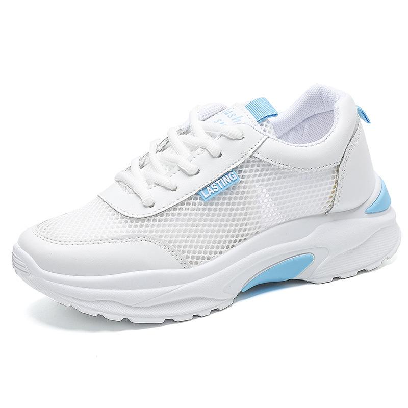 Nettsko Dames Hule Enkeltnett Sportssko Pustende Lavsko Sommer Ensfarget Løpesko Nett Pappa-sko