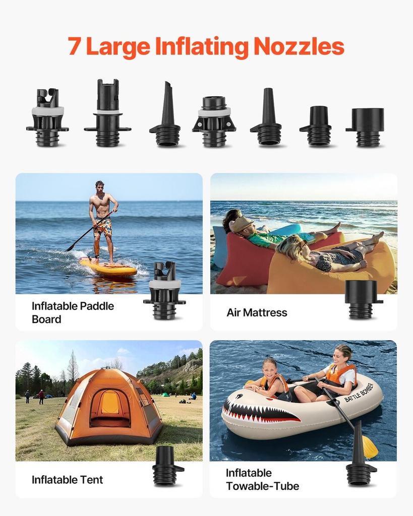 Paddle Board Pump 40PSI SUP Air Pump with Auto-Off for Inflatable Boats