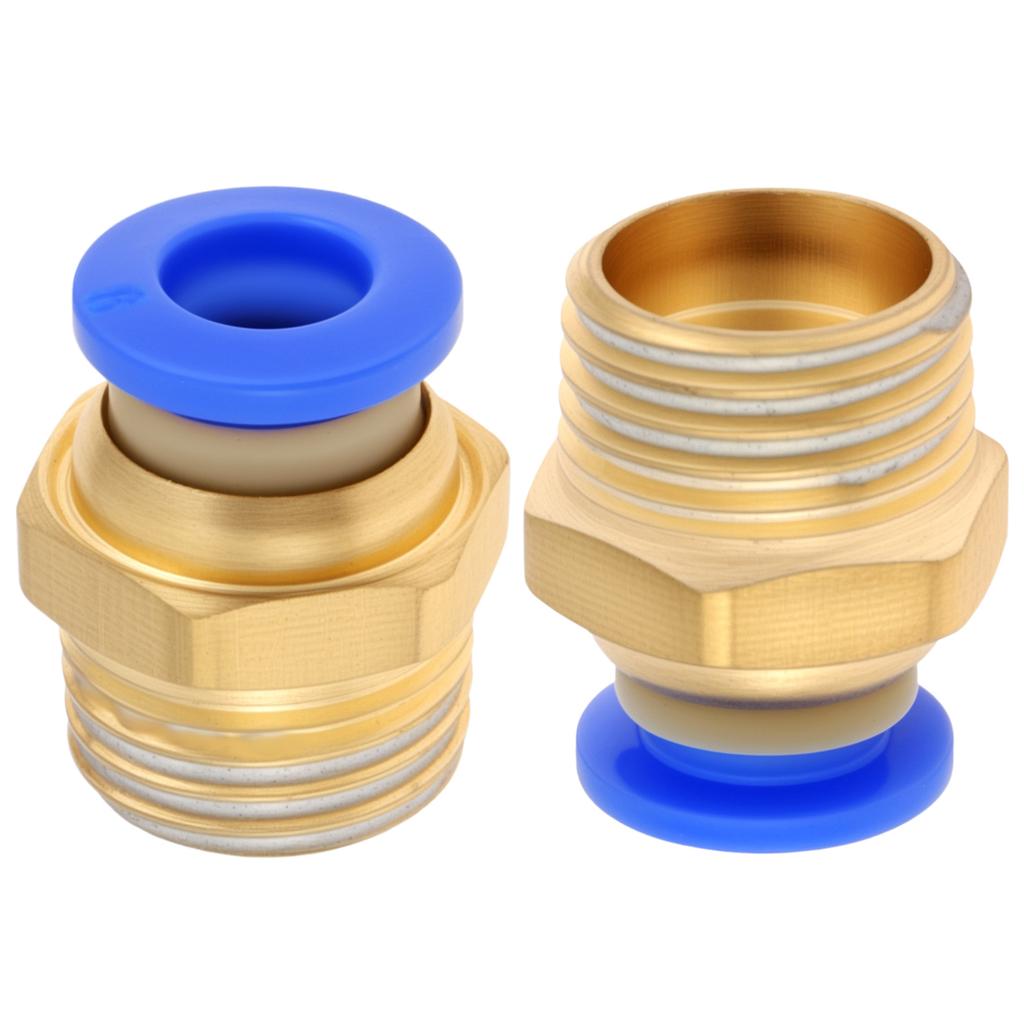 PC6-02 Brass Pneumatic Push To Quick Connect Fitting For 6 Mm OD PE / PA / PU Tube with BSPT 1/4 Inch Male Thread, Straight Push In Connect Fitting