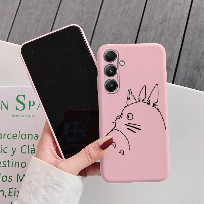 Totoro pouzdro na telefon pro páry iPhone 15 Samsung A55 S24 FE S25 M35 Xiaomi Redmi Note 13 Pro 14C Huawei Honor Realme nárazuvzdorný matný kryt proti poškrábání