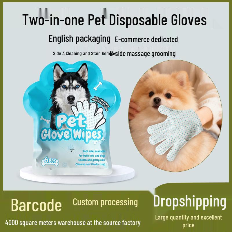 Cleansing Gloves for Pets: No-Rinse Bathing and Grooming Wipes for Cats and Dogs
