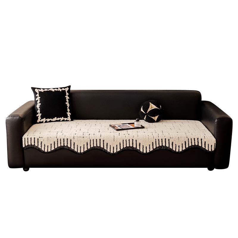 Special-Shaped Sofa Cushion Plush Thickened Non-Slip  Autumn And Winter New High-End Irregular Straight Seat Cushion Cover Cloth