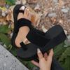 Black Women Flat Flip-flops Slippers Comfortable Non-slip Sandals Bohemian Style Flip Flop Home Bathroom Fashion Slippers Slides
