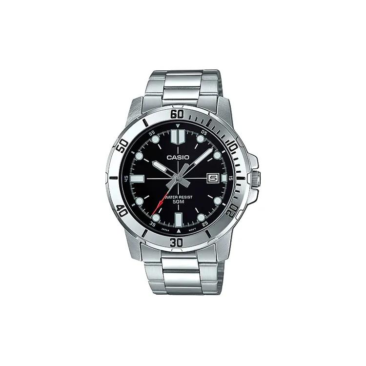 CASIO STANDARD Swordfish Ghost Quartz Movement Stainless Steel Strap Watch Men's Watches Black Dial (Unisex) Japanese Korean Watches