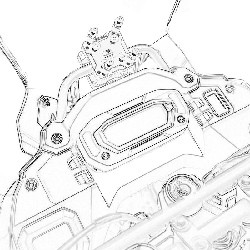 14mm Bar Motorcycle GPS Navigator Bracket Phone Holder AMPS Mount Brackets for Kawasaki KLR 650 KLR650 2022 2023