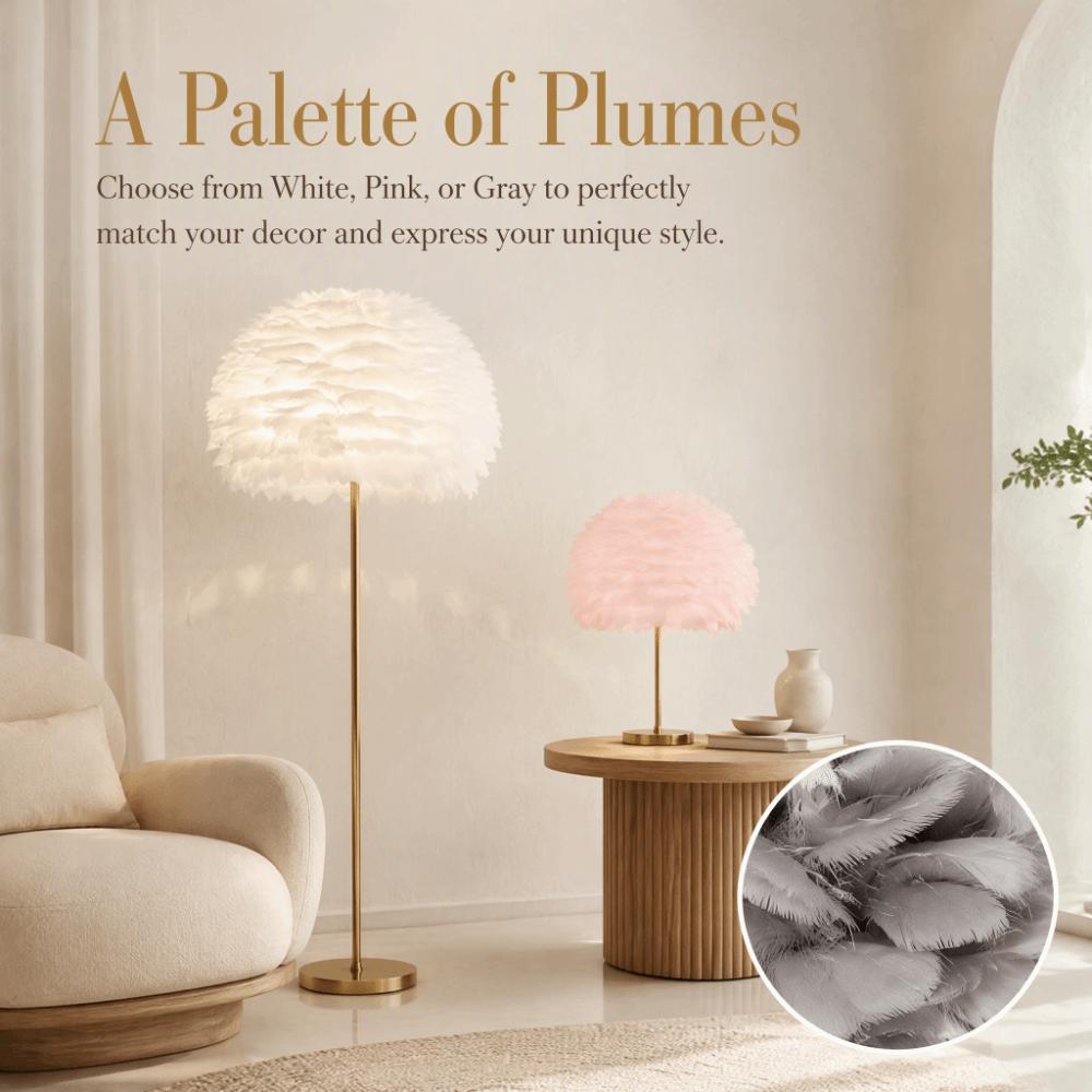 Soft Decorative Feather Lampshade Warm Feather Lamp Shade Cover Feather Lamp Shade Office Lighting