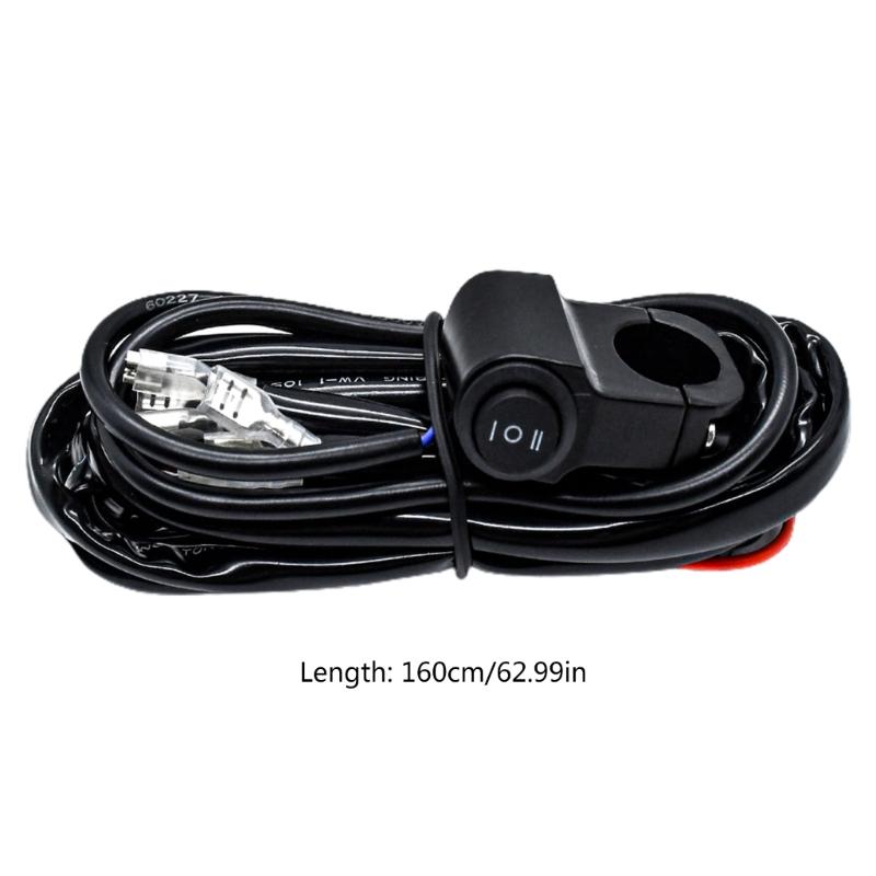 Waterproof Motorcycle Fog Lights Wire Switch Harness Headlight Spotlights Wire Cable Suitable for ATV Car LED Work Light