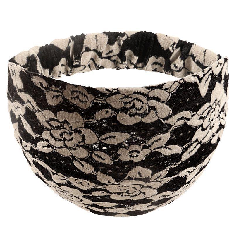 Sweet Versatile European & American Lace Headband: Wide Hair Net Headscarf