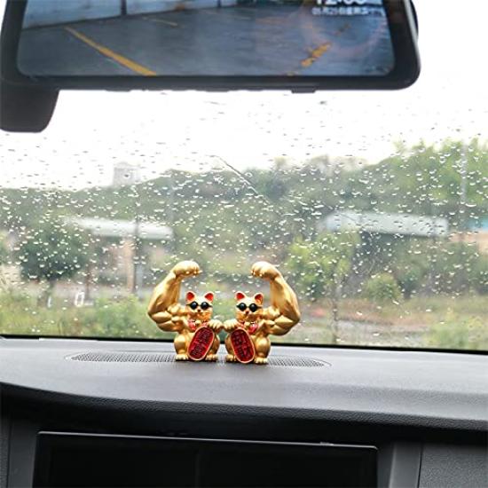 Lucky Cat Figurine for Good Luck and Perfect for a Housewarming or Business Auspicious Gift for Bringing Good Palm-sized Fortune, Opening. Fortune.