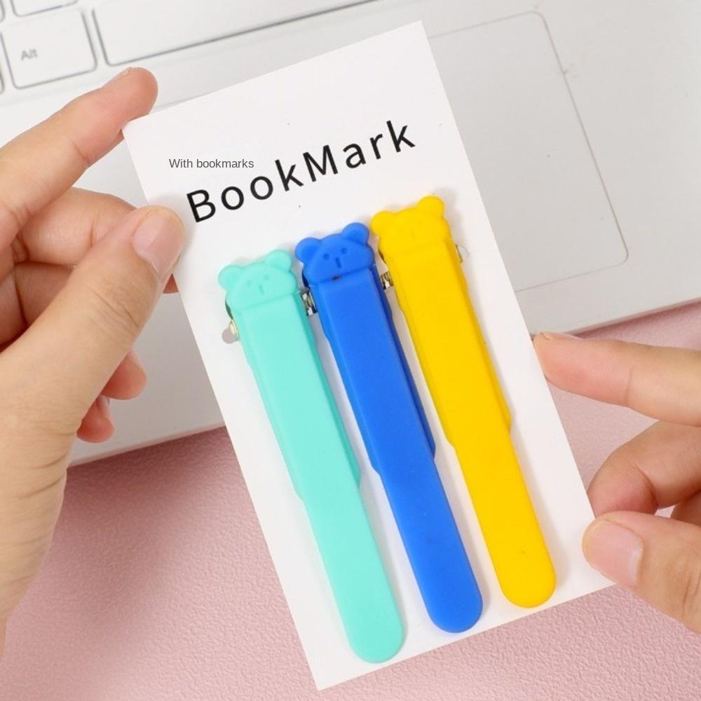1/3 Pcs Automatically Follows Bookmark Clip Silicone Page Flipping for Student