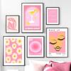 Matisse Woman Leaf Flower Drink Angel Number Pink Posters Canvas Painting Gallery Wall Art Prints Pictures for Living Room Decor