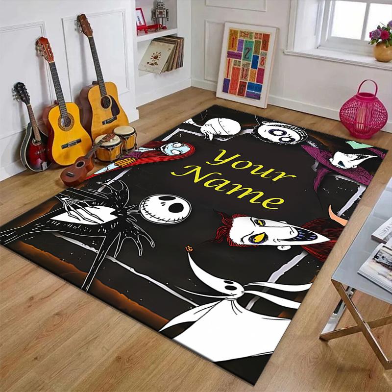 Custom Jack Mat Personalized Name, Polyester Washable Indoor Entryway Rug, Gift for Christmas, Easter, Thanksgiving Day