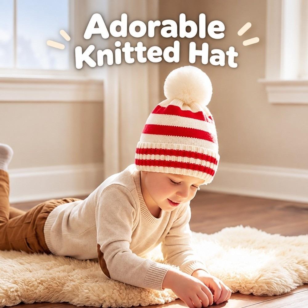 Warm Infant Beanie Cap Woolen Ear Protection Winter Baby Hat Cute Kids Pullover Hats New Year