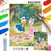 Donald Duck and Daisy Duck Picnic Oil Painting by Numbers Kit. Handmade Diy Painting Home Decoration Gifts