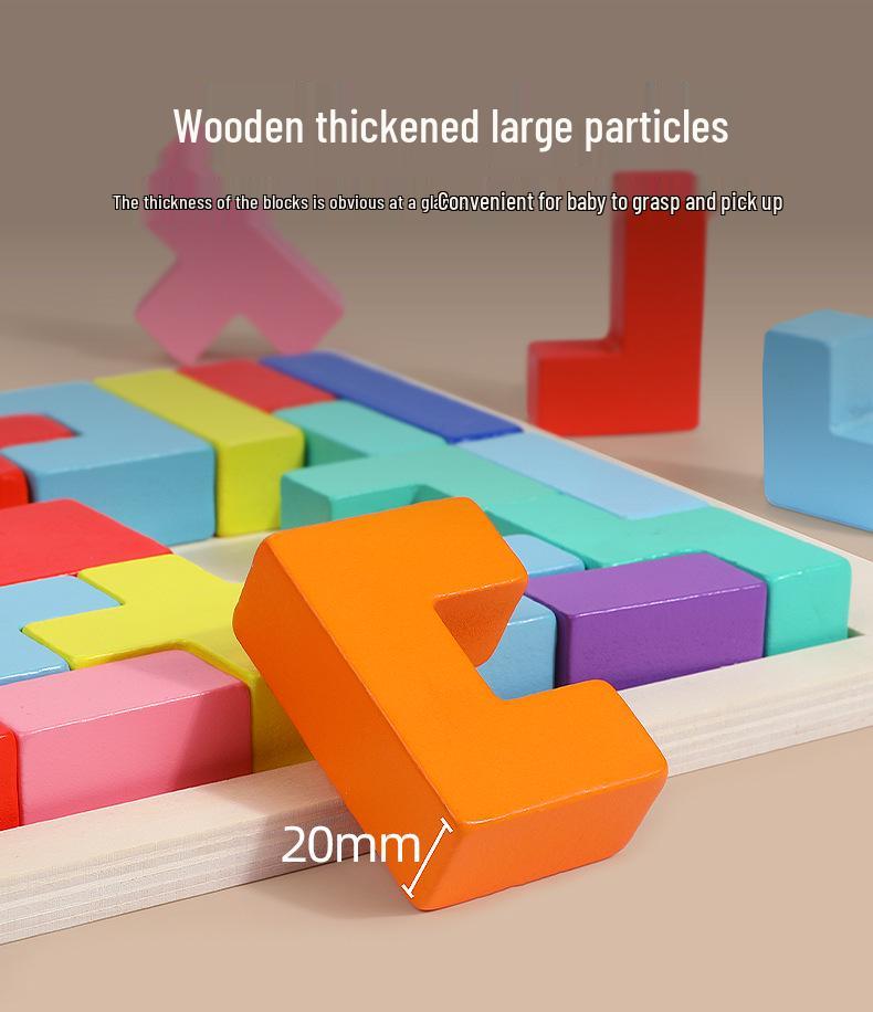 Children's Large Tetris Building Blocks Puzzle for Early Education and Development