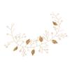 Bridal Sparkle Headband Head Chain Luxurious White Pearls Leaf Gown Headdress for Banquet Wedding Masquerade