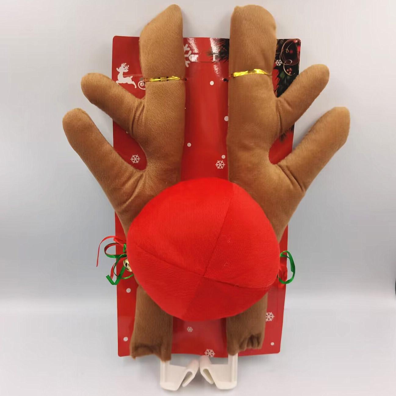 

Рождественское украшение для автомобиля Оленьи рога Автомобильный набор с красным носом и хвостом для праздничного подарочного набора Автомобильные аксессуары Подвеска