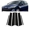 6 STUKS Glanzend Zwart Pilaar Post Deurlijst Raam Decal Cover Stickers Auto Accessoires Kit Geschikt Voor Peugeot 308 I (T7) 2008-2013