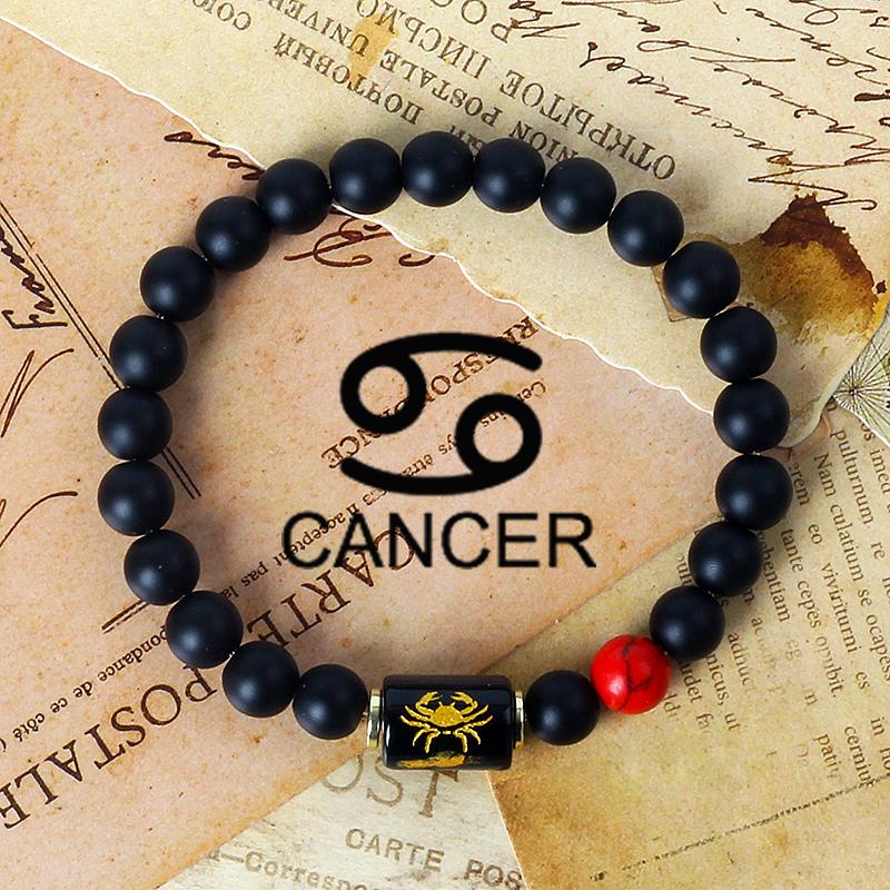 12 Constellation Zodiac Signs Bracelet Men Women Natural Tiger Eye Stone Beaded Couples Bracelets Scorpio Birthday Beads Jewelry