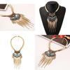 Vintage Gold Leaf Pendant Necklace With Tassel For Boho Fashion And Casual Wear