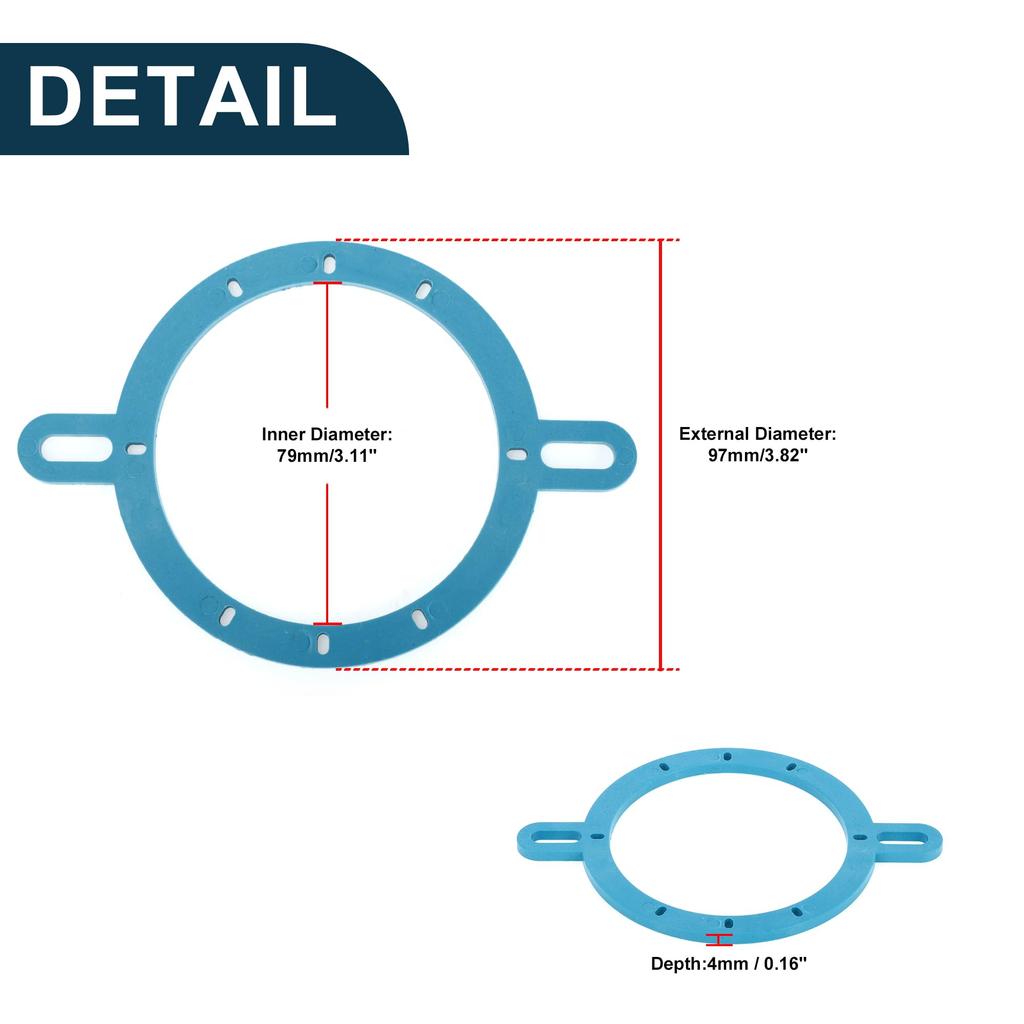 TUCKBOLD Auto Boot Wohnmobil Lautsprecher Distanzring Mitteltöner Lautsprecher Distanzadapter Wasserdicht Blau 2 Stück ABS