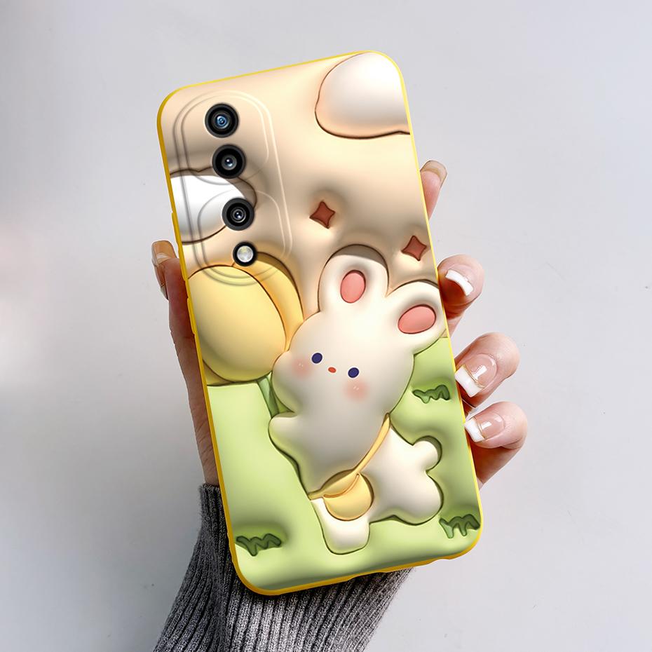 Phone Case For Huawei Honor 70 Pro Case Honor 70 Cover Cute Rabbit Panda Back Cover For Honor 70 5G 70Pro Soft Shockproof Bumper