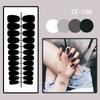 24Pcs Long Almond Press On Nails French Pink Wave Line Design Detachable Fake Fingernails Manicure Tips