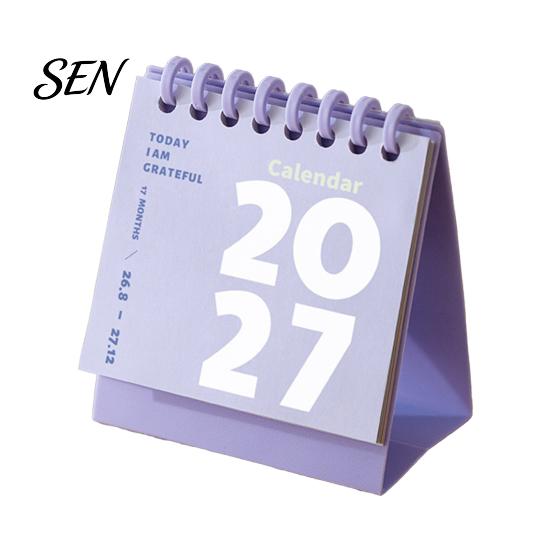 Small Desk Calendar 2027 Mini Calendar, Spiral Bound Standing Flip Monthy Desktop Schedule Planner for Home Office Daily