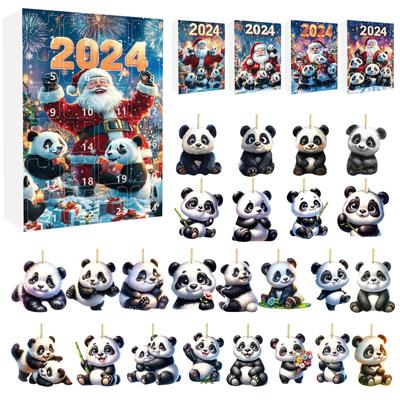 Weihnachts-Countdown-Kalender, inklusive 24 süßen Geschenkboxen mit Acryl-Anhängern für Familie und Freunde während des Festivals.