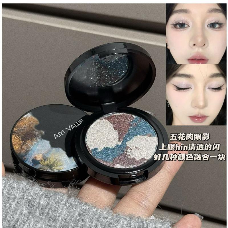 Multicolor Shimmer Glitter Three Color Cream Eyeshadow Palette For Women