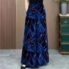 Plus Size Ice Silk Floral Print Wide Leg Pants Summer New High Waist Slimming Casual Elegant Mom Pants Skirt