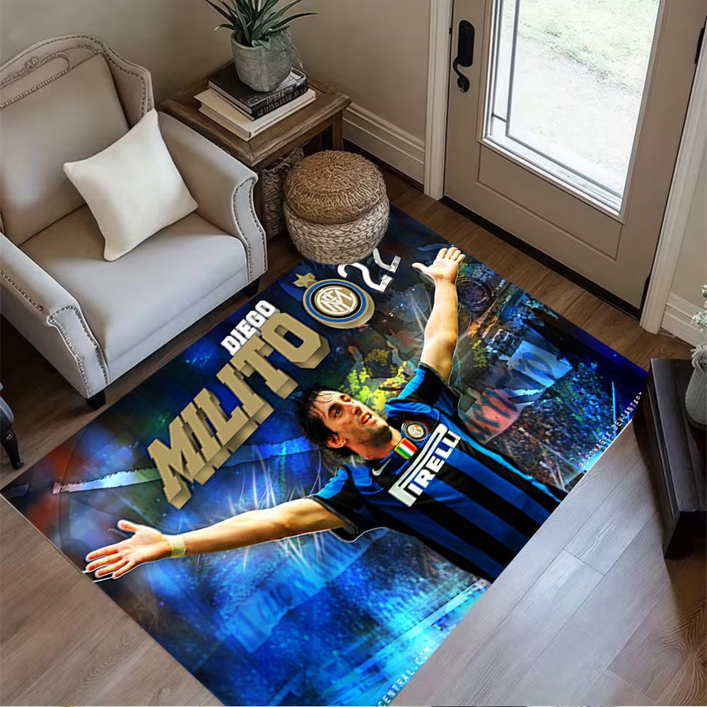 Diego Milito Inter Milan Floor Mat Design for Decorate Room Game Room Hallway Outdoor Antislip Carpet Decorate Offices