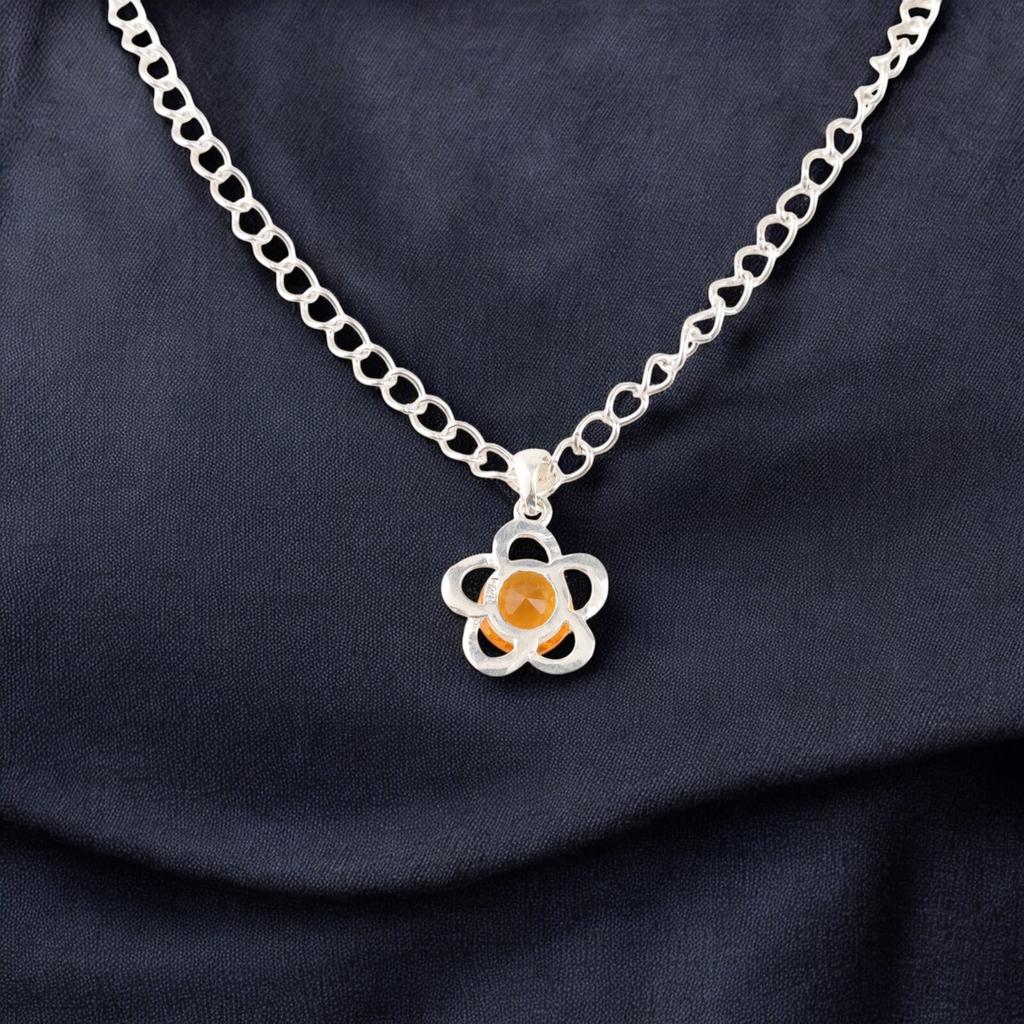 Citrine Gemstone 925 Sterling Silver Women Jewelry Pendant For Anniversary Gift CP-27-11