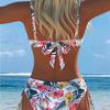 1011 nowy seksowny europejski i amerykański bikini z nadrukiem sznurowany kostium kąpielowy halter damski