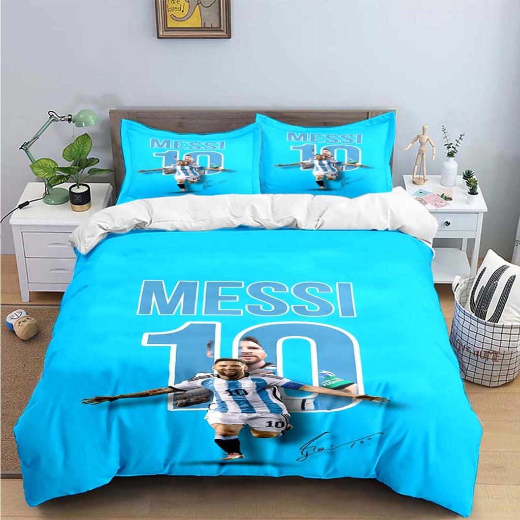 Modischer Fußballstar R-Ronaldo Aufdruck Bettwäsche Set Bettbezug Decke Bett Jugend Kinder Mädchen Jungen Luxus Geburtstagsgeschenk