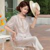 YUZHAOLIN Women's Stylish Floral Short-Sleeve Summer Two-Piece Set