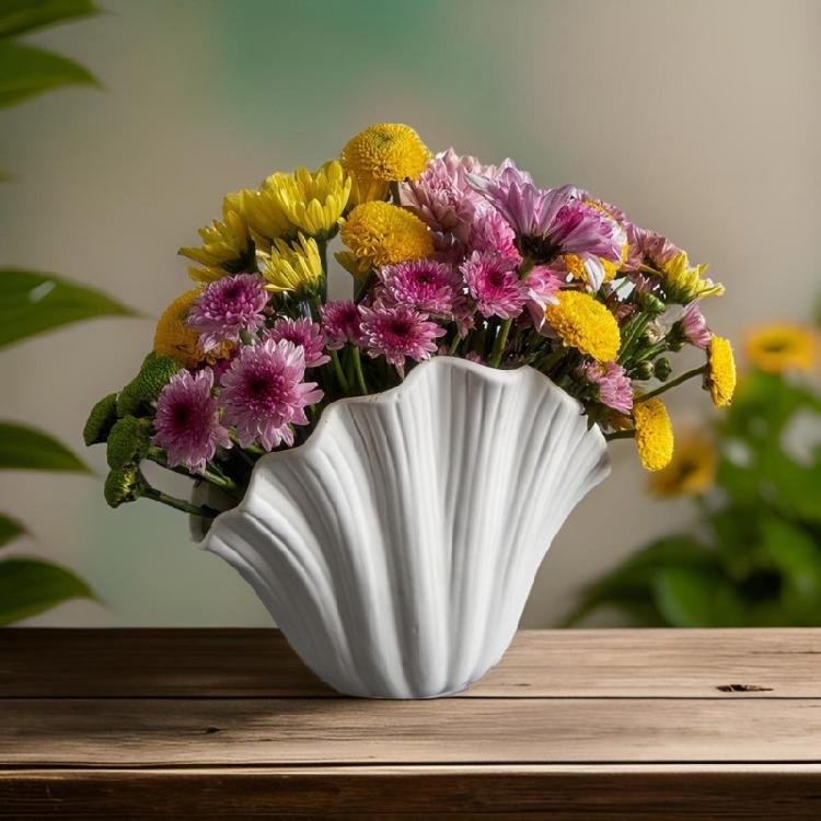 Easy to Use Silicone Concrete Mould Shell Shape Resin Vases Moulds Pen Holders Molds for Making Succulent Plant Pots