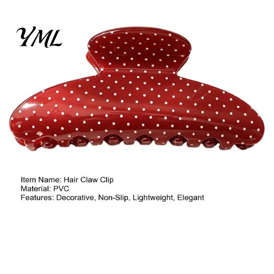 Matte Shark Clips for Thick Hair Polka Dot Claw Clip Women, Lightweight Acrylic Non-Slip Jaw Clip, Half Tied Hairstyles Elegant Strong Hold
