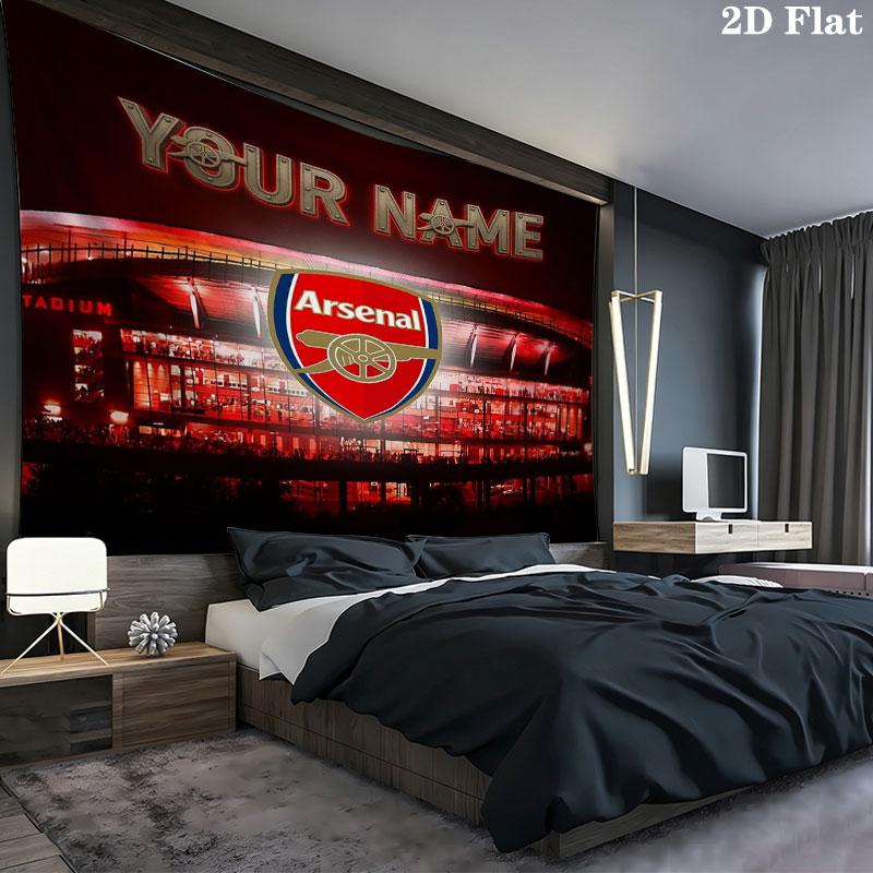 Arsenal F Custom Name Wall Tapestry Aesthetic Wall Hanging Printed Fabric Blanket Decorative Tapestries for Bedroom Living Room Home Decor